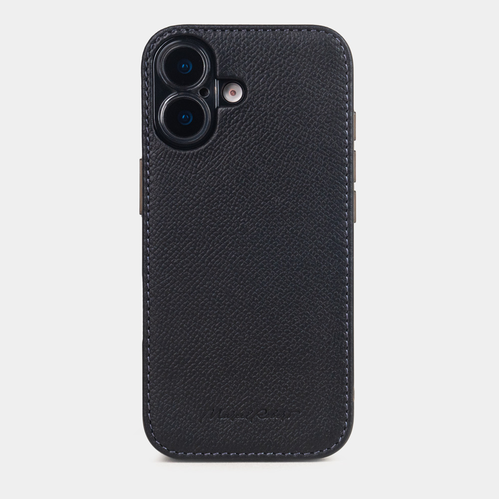 Чехол-накладка для iPhone 17 из кожи сафьяно, черного цвета