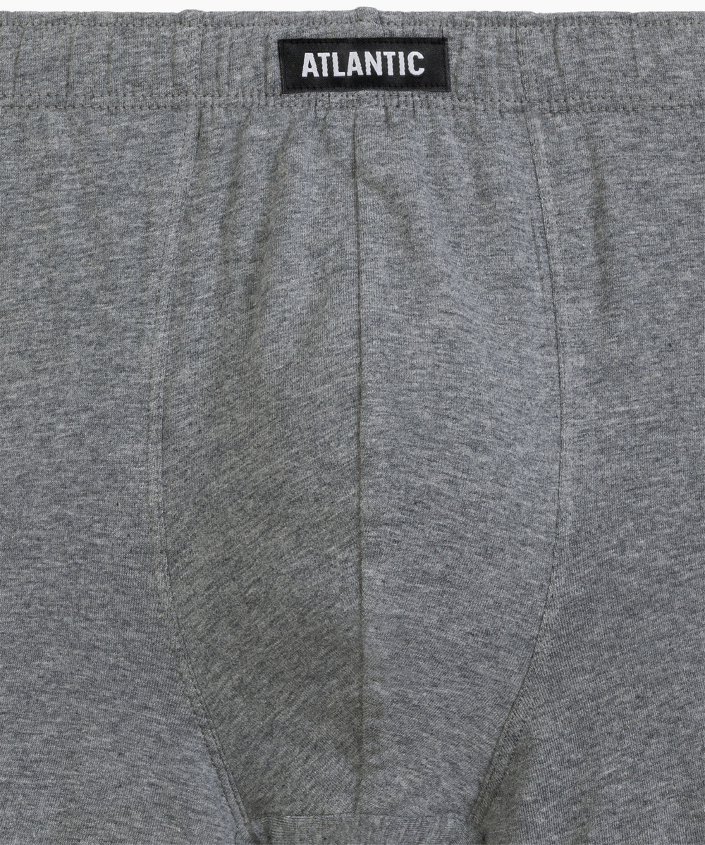 Мужские трусы шорты Atlantic, набор из 3 шт., хлопок, черные + серый меланж + темно-серый меланж, Basic 3BMH-007