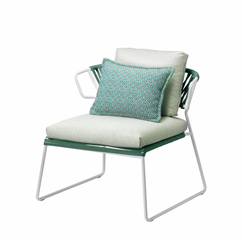 Кресло лаунж плетеное Scab Design Lisa Lounge Filo, лен, ментоловый