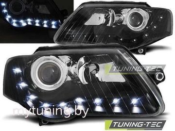 Передние фары daylight black для VW Passat B6