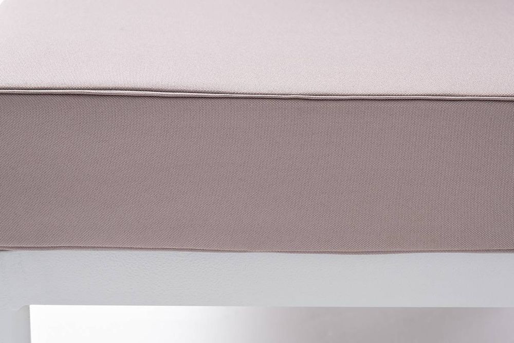 "Касабланка" левый модуль плетеный из роупа, каркас алюминий светло-серый (RAL7035) шагрень, роуп серо-коричневый 23мм, ткань Neo ash