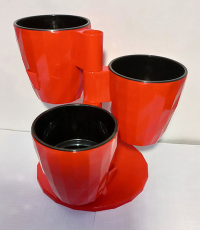 Кашпо "RUBY ТРИО" 1л.(Красный)