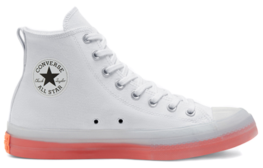 Converse All Star CX chuck Taylor Jelly Bottom Wear-Resistant Lightweight Anti-Slip High Canvas Men and Women Same White Orange