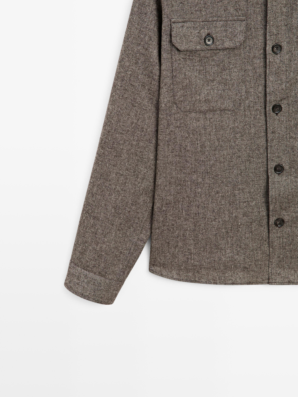 Massimo Dutti Тонкая кашемировая куртка с карманами, коричневый