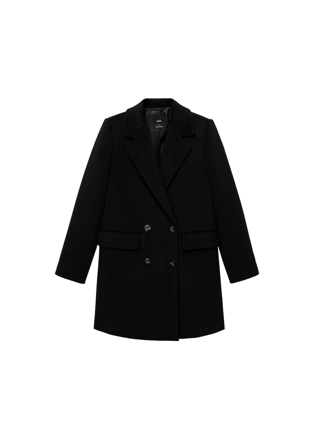 Двубортное пальто с шерстью