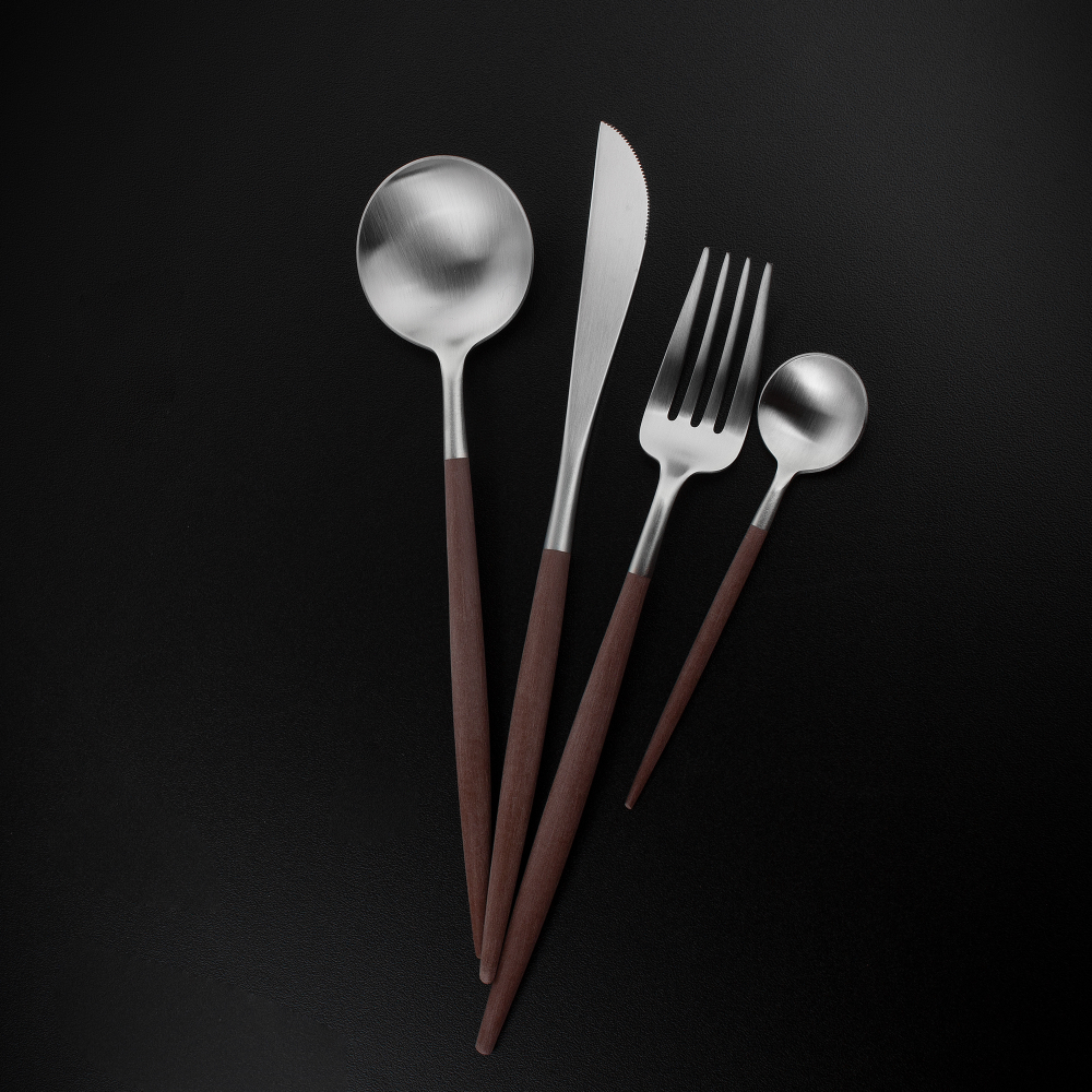 Набор столовых приборов на 6 персон 24 предмета Cutipol Goa matte brown в подарочной упаковке