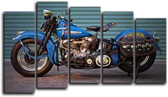 Модульная картина "Синий Харлей"