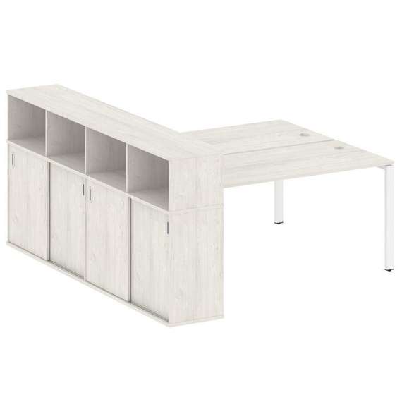 Метал Систем Рабочая станция с шкафом-купе на П-образном м/к БП.РС-СШК-4.4 Т