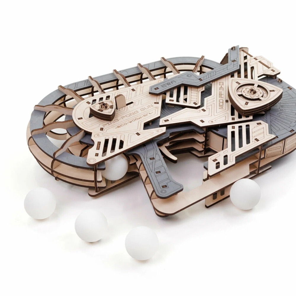 Деревянный конструктор Пинг-Понг Пушка (EWA)