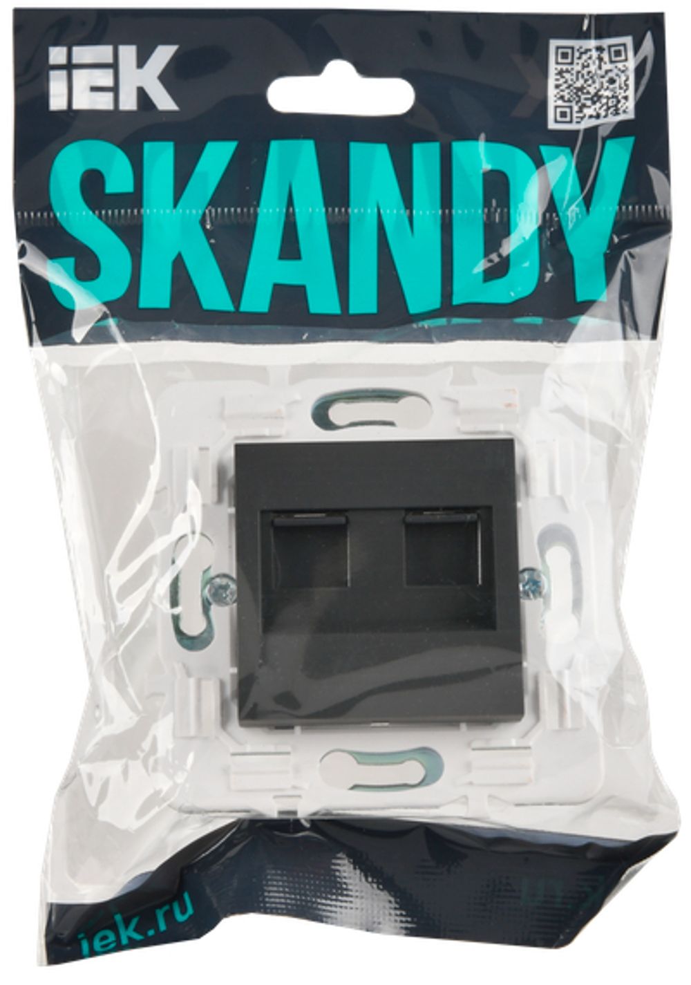 SKANDY Розетка компьютерная двойная RJ45 кат.6 SK-K04G графит IEK