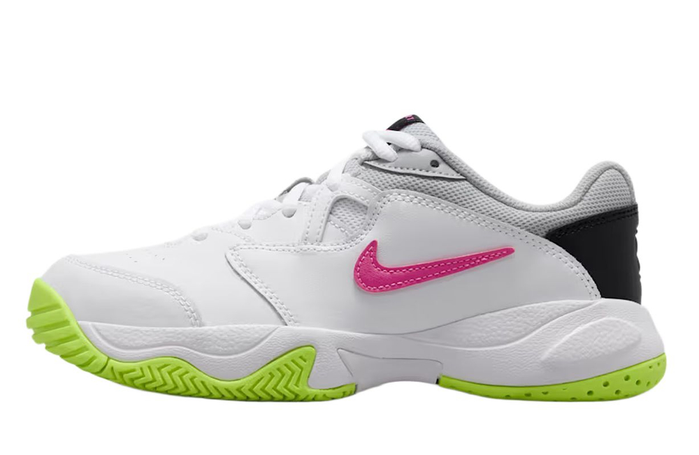 Детские Кроссовки теннисные  Nike Jr Court Lite 2 - white/hot lime/grey fog/laser fuchsia