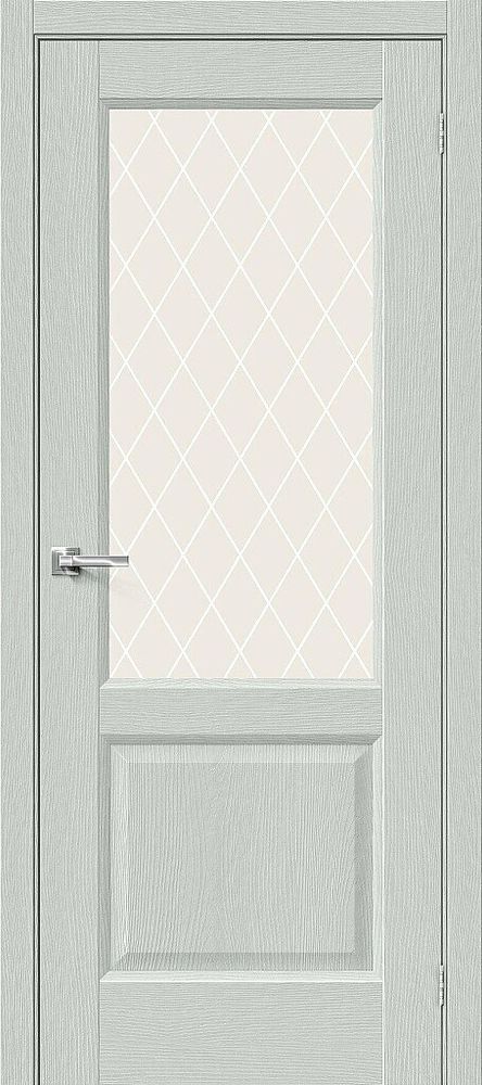 Дверь Неоклассик-33 / Цвет Grey Wood / Стекло White Сrystal / Двери Браво