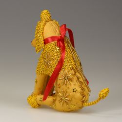 Бисерная ёлочная игрушка Пудель