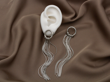 Серьги "Круг" с цепями, 120мм