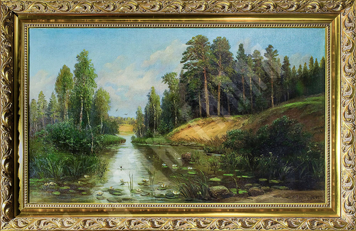 [Экспертиза ГРМ]. Фёдоров С. Ф. Лесной пейзаж. Холст, масло. Россия. К. XIX-нач. ХХ в.