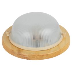 Светильник ЭРА НБО 03-60-011 Кантри дерево/стекло IP54 E27 max 60Вт D220 круглый сосна термостойкий