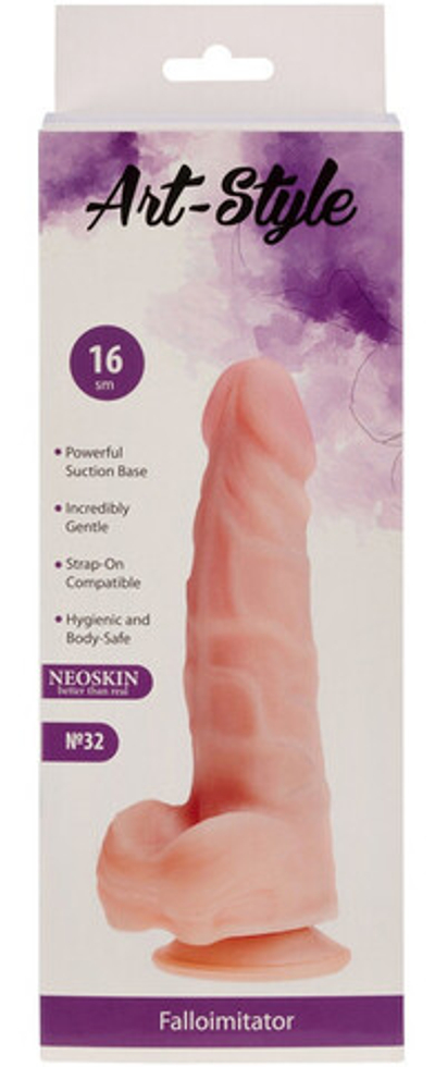 Реалистичный фаллоимитатор Art-Style Neoskin №32 , вторая кожа (21 см , телесный) (Цвет: телесный)