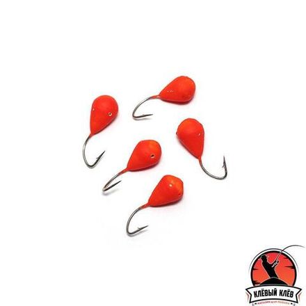 Мормышка вольф. точеная "ЯМАН" Капля с отв., р.5, вес 1,8, цв. красный