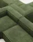 6-местный угловой диван Blok в зеленом толстом вельвете 320 x 320 см