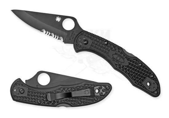 Складной нож Spyderco Delica C11PSBBK c клинком из стали VG-10, рукоять FRN