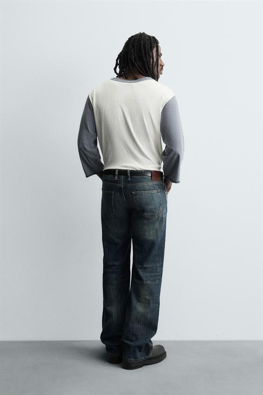 ZARA ДЖИНСЫ FLARE FIT С ЗАНИЖЕННОЙ ТАЛИЕЙ, ЗЕЛЕНОВАТО-СИНИЙ