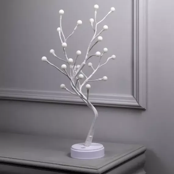 Куст Жемчужины 45 см., 24 теплых LED, пост.свечение, батарейки ААх3, USB, Luazon Lighting (7943792)