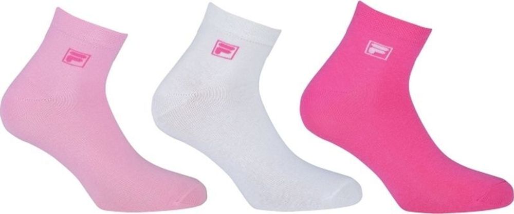 Теннисные носки Fila Quarter Plain Socks F9303 3P - pink panther