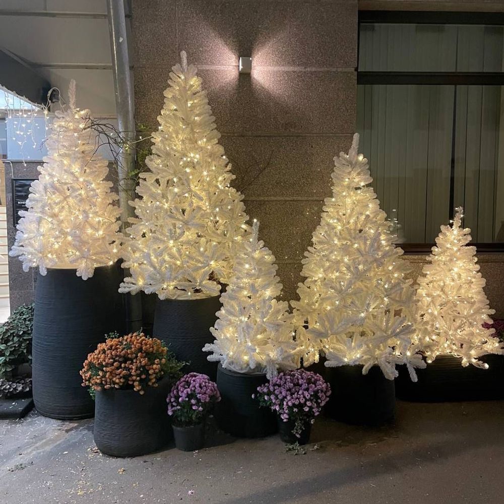 Искусственная белая елка «Жемчужная» (пвх) 180 см / 1.8 м