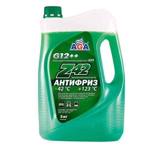 Антифриз AGA Z40 G12++ green -42 5кг.