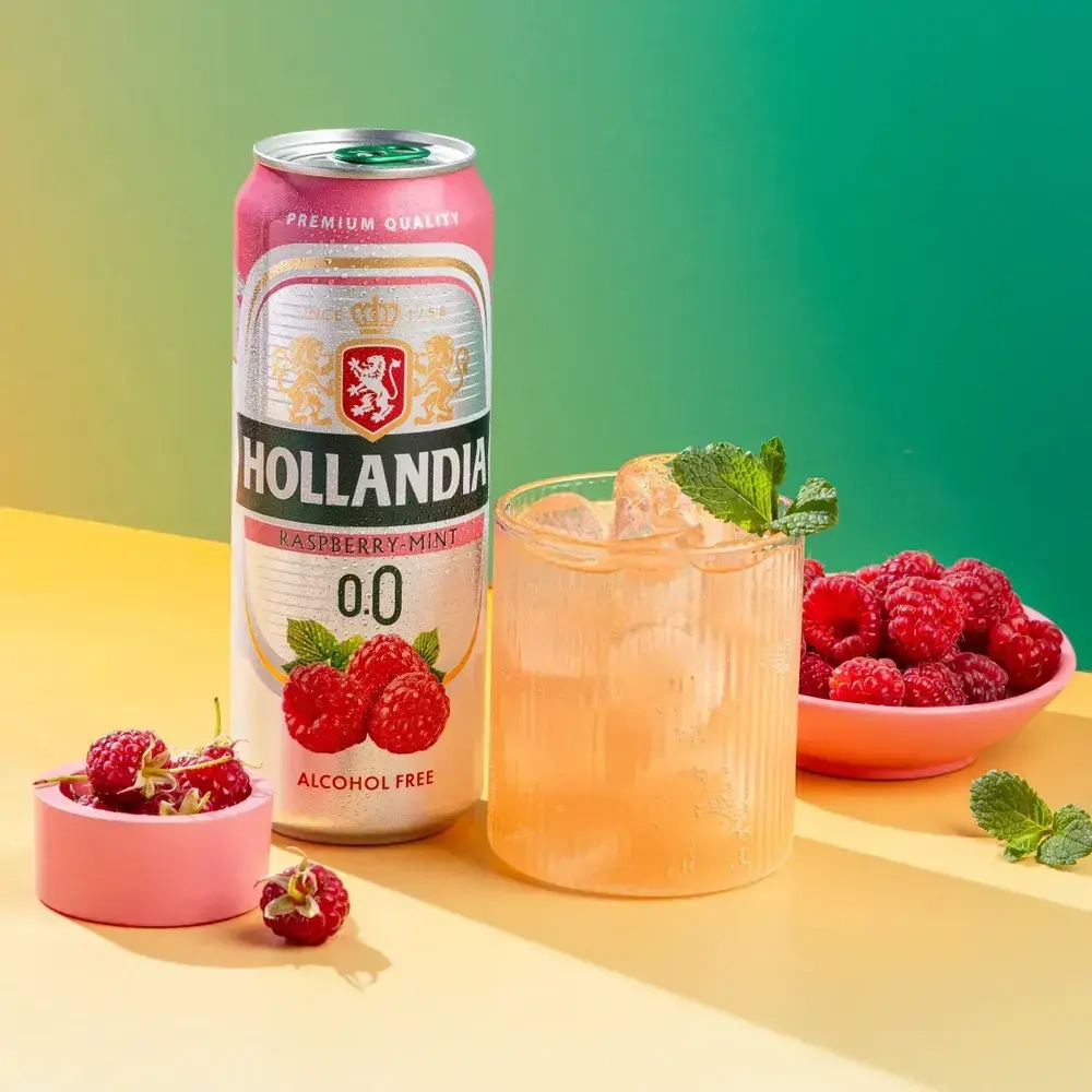 Пиво безалкогольное Hollandia Малина-Мята, 0,45 л