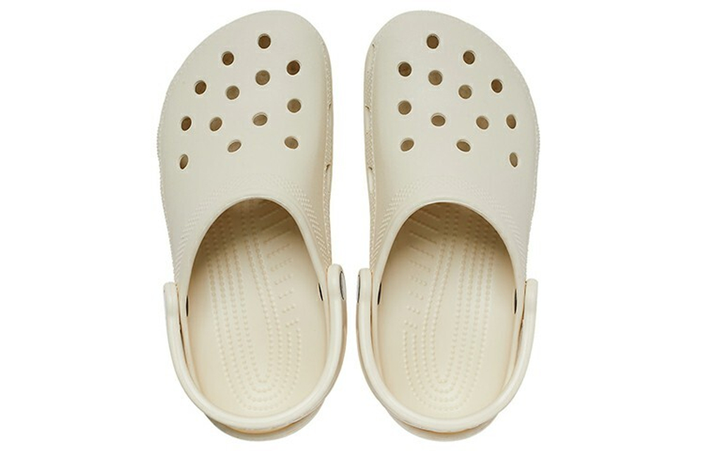 Crocs classic non-slip wear-resistant hole shoes for men and women with the same bone white