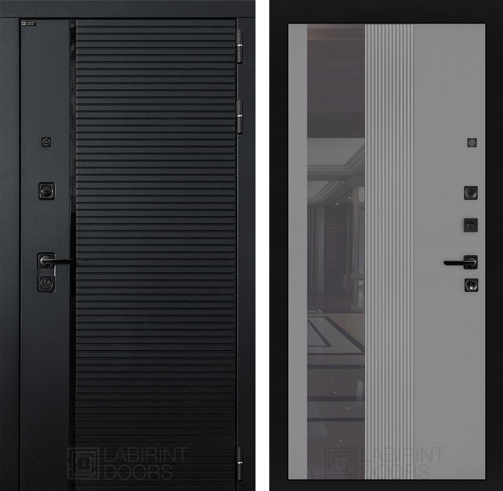 Пиано 32 серый рельеф софт с тонированным зеркалом