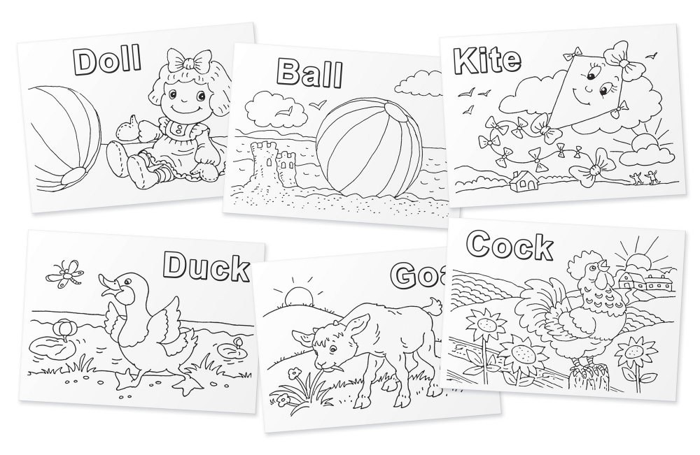 Раскраска-игра (мини). English. Учим слова из 4 букв. (English Words:4 Letters)