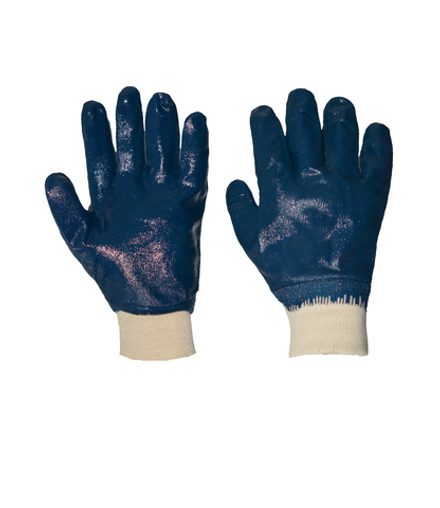 Перчатки хлопчатобумажные с нитриловым покрытием манжет мягкие (резинка)