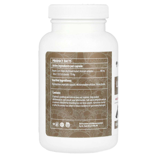 Real Mushrooms, Lion's Mane, для собак и кошек, 120 капсул