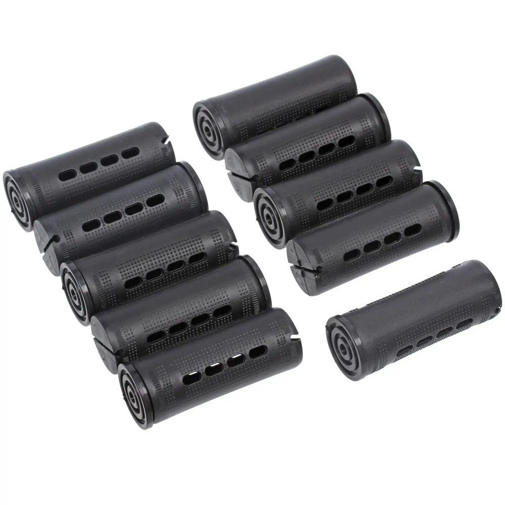 Бигуди-коклюшки 10шт с фиксирующими резинками «VOLNA», цвет черный, d-3см (пакет с подвесом)