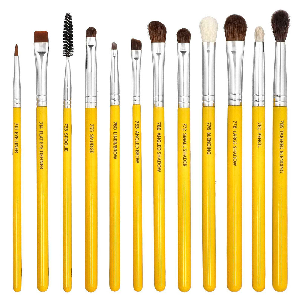 Bdellium Tools, Studio Line, набор кисточек для глаз и чехол, в комплект входит 12 предметов