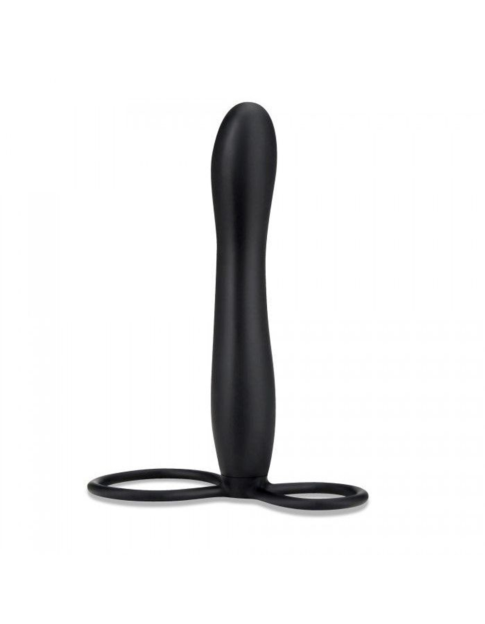 Черная насадка на пенис для двойной стимуляции Mojo BlackJack - 15 см. (Цвет: черный)