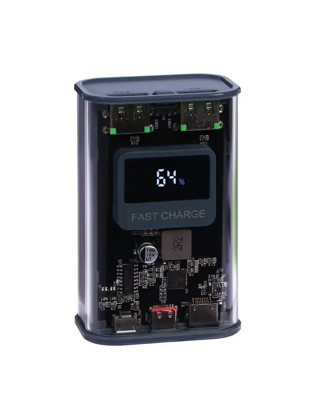 Внешний портативный аккумулятор CRR-28, 10000 мАч, 2USB, 3 А
