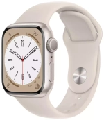 Apple Watch Series 8, 41 мм, из алюминия цвета «сияющая звезда», спортивный ремешок
