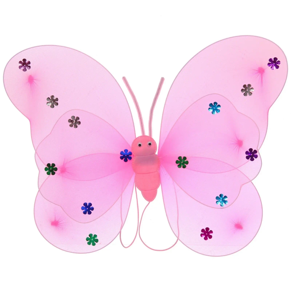 Карнавальный костюм «Звездная бабочка» (юбка,крылья,волшебная палочка,ободок), Розовый