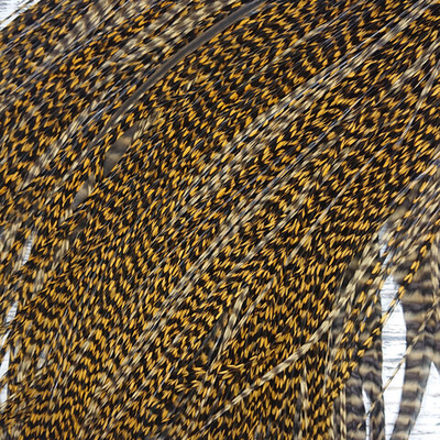 Перо из седла петуха Grizzly March Brown