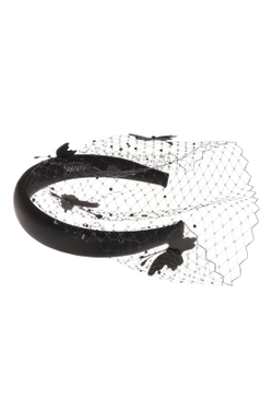 Вуаль с шелковыми бабочками на объемном ободке