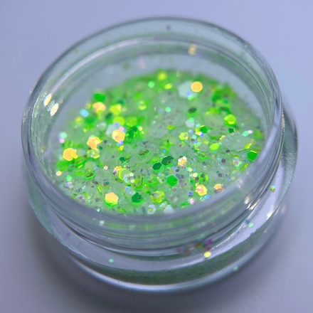 1742 Шестигранники микс "Крылья феи" 2 г флуоресцентные