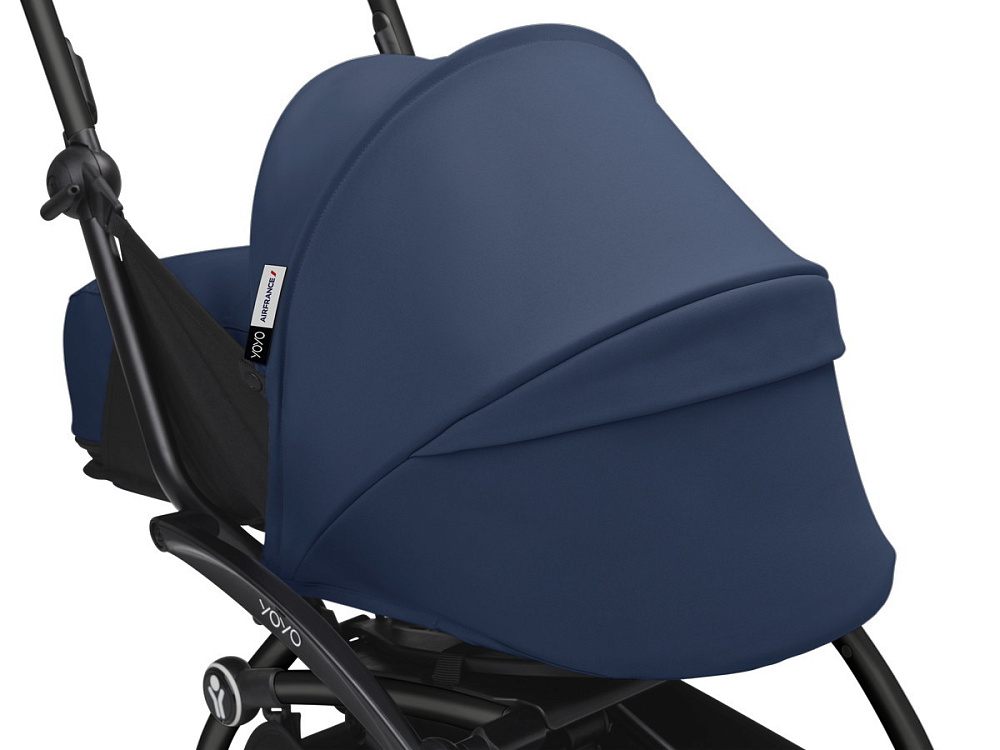 Коляска Stokke YOYO3 Newborn Pack рама чёрная Black 2 в 1 Air France Blue