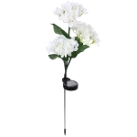 Светильник на солн.батарее (фигура на спице с подсветкой) «Кустовая гортензия» 75 см, Белый (свечение белое)