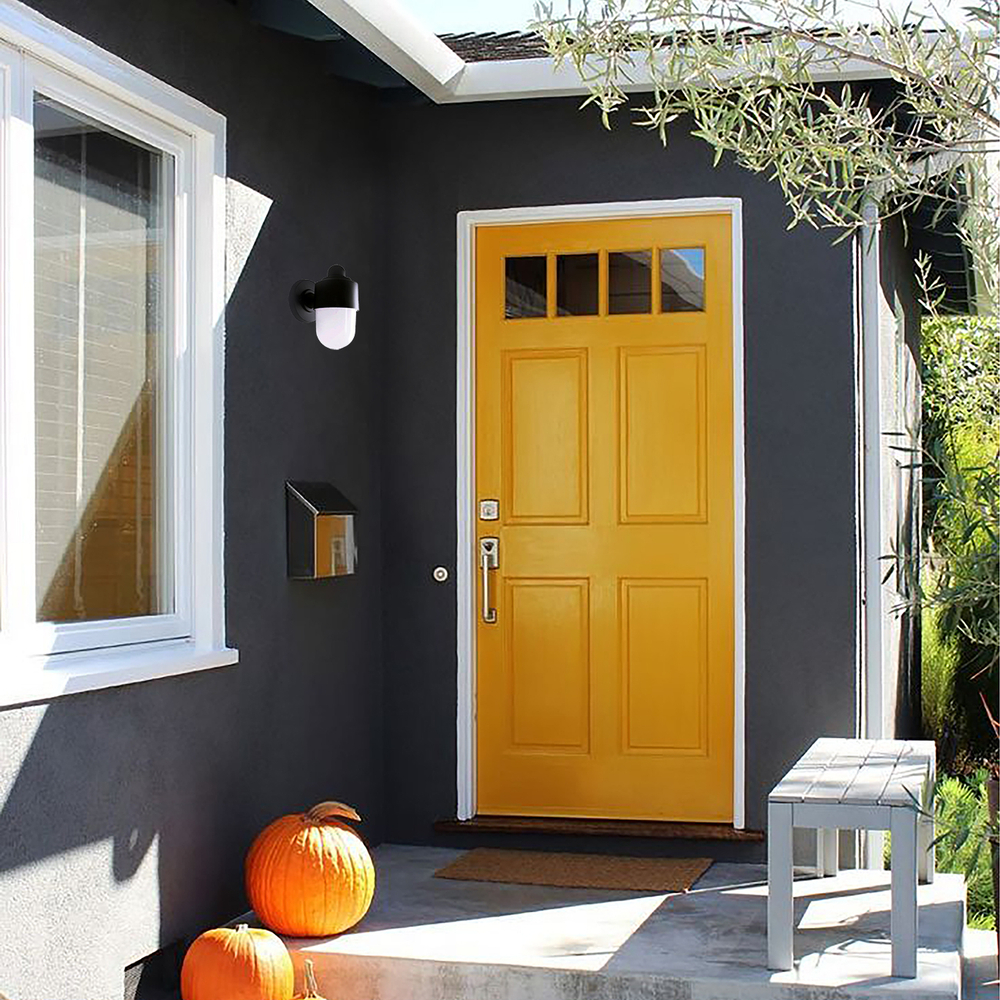 Уличный настенный светильник 10Вт E27, пластик, чёрный