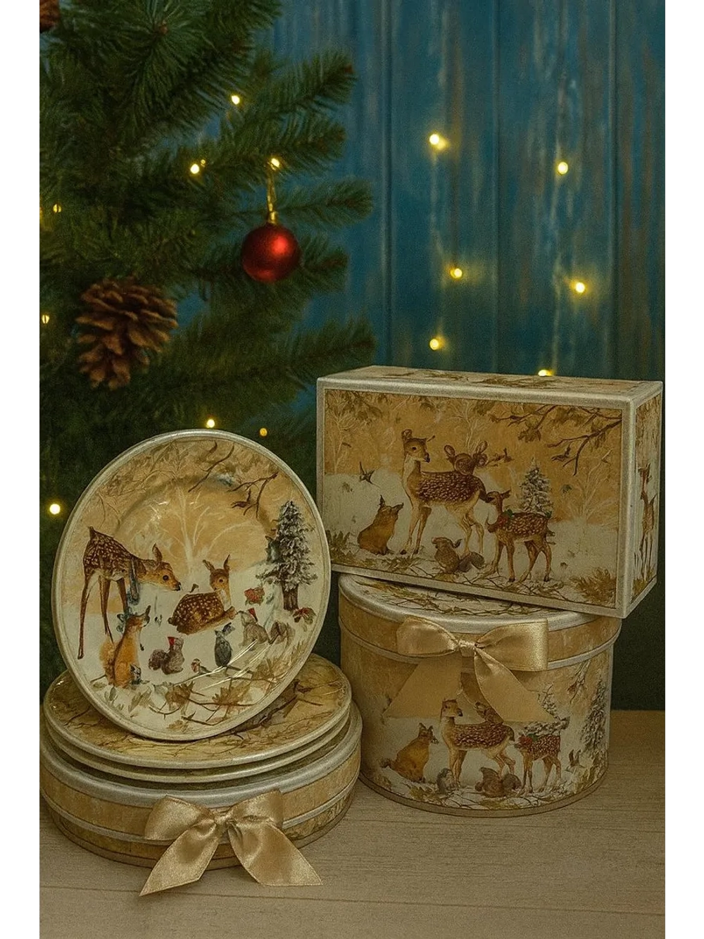 Новогодние подарочные тарелки 2шт