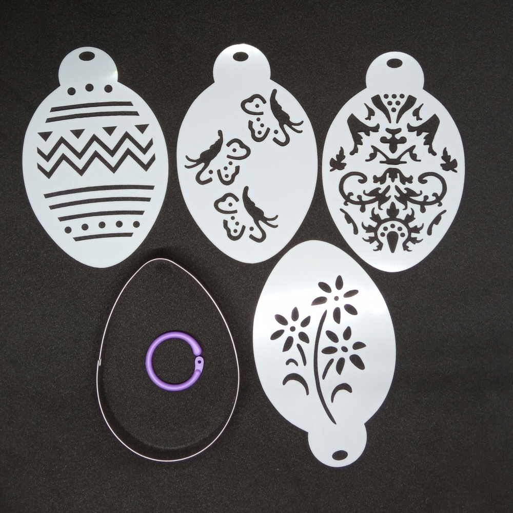 Набор пасхальный: вырубка яйцо + трафареты.