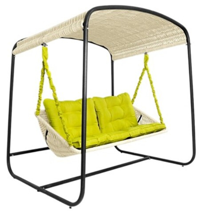 Качели DeckWOOD Sky Bed Lite (белый, подушка зеленая)